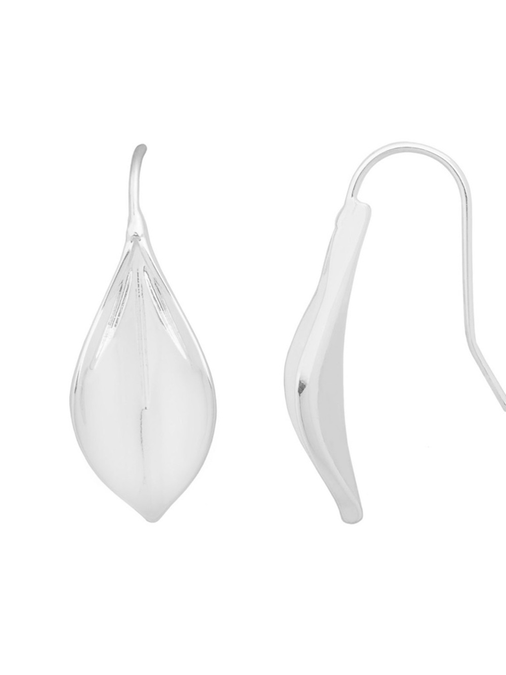Silver Leaf Drop Earrings - Women Jewelry